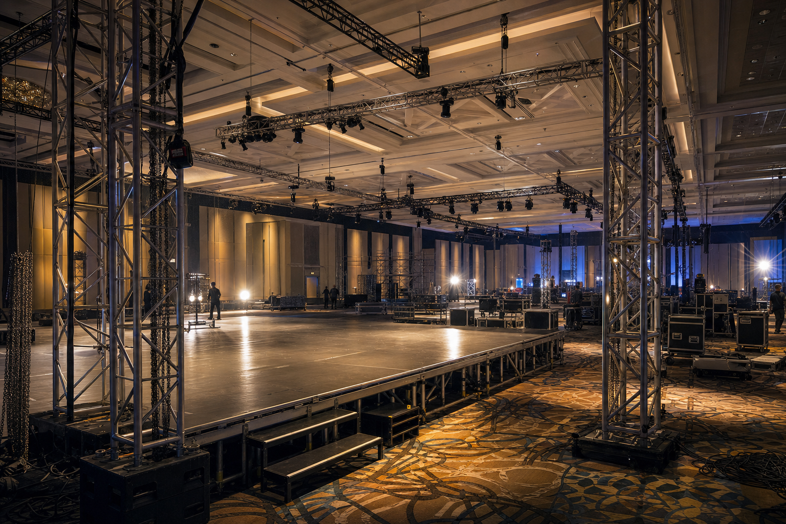 Pre-rig vs flown vs ground-supported truss